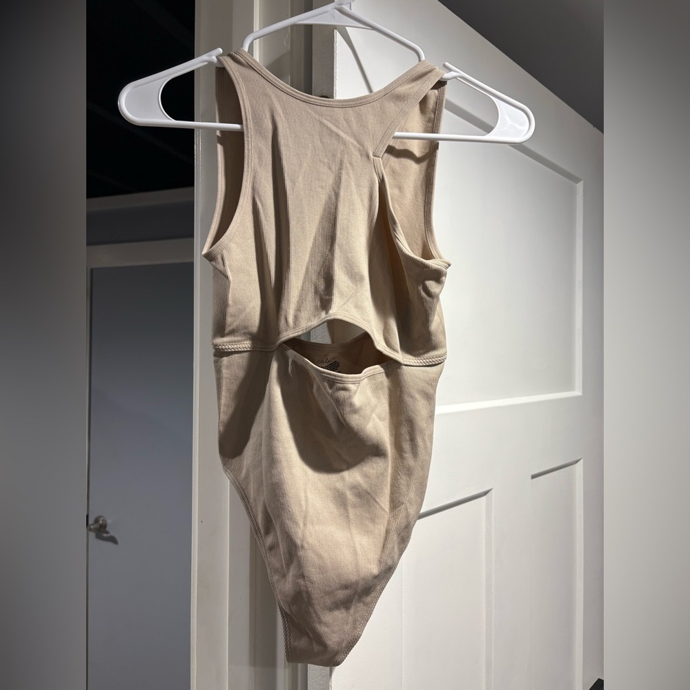 Colsie Beige Cutout Bodysuit